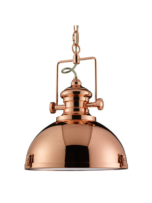 Searchlight Electric Louisiana Pendant  - Copper Metal & Clear Lens 2297CU