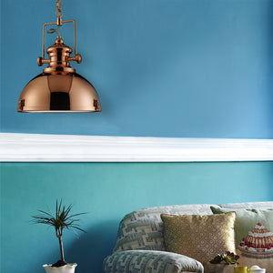 Searchlight Electric Louisiana Pendant  - Copper Metal & Clear Lens 2297CU
