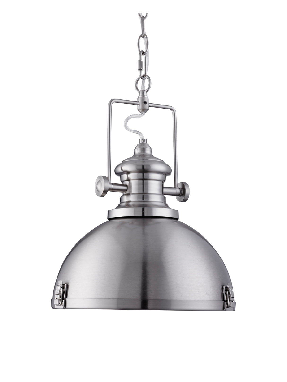 Louisiana Pendant  - Satin Silver Metal & Clear Lens
