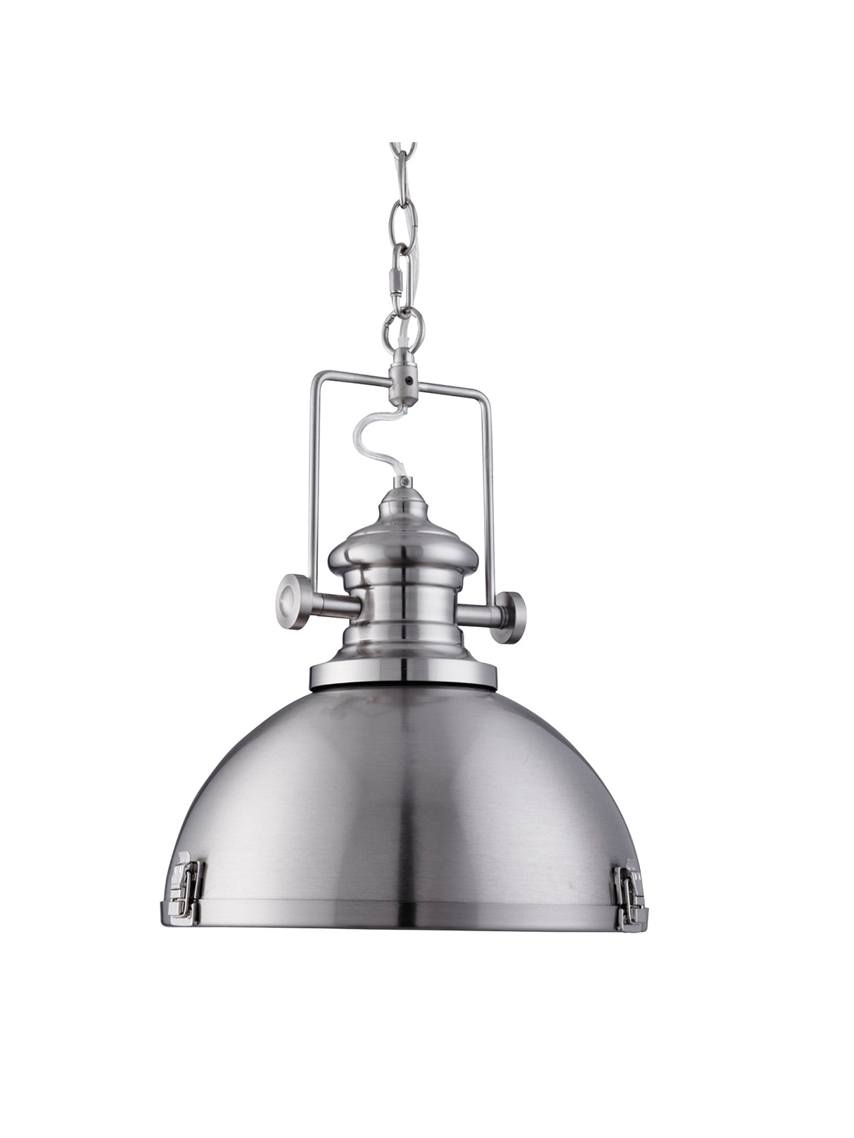 Searchlight Electric Louisiana Pendant  - Satin Silver Metal & Clear Lens 2297SS