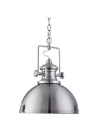 Searchlight Electric Louisiana Pendant  - Satin Silver Metal & Clear Lens 2297SS