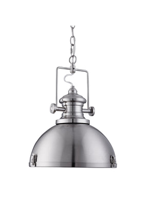 Searchlight Electric Louisiana Pendant  - Satin Silver Metal & Clear Lens 2297SS