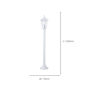 Eglo EU LATERNA?5 Outdoor Floor Light – Classic White Lantern Post, E27, IP44 Garden & Pathway Lighting