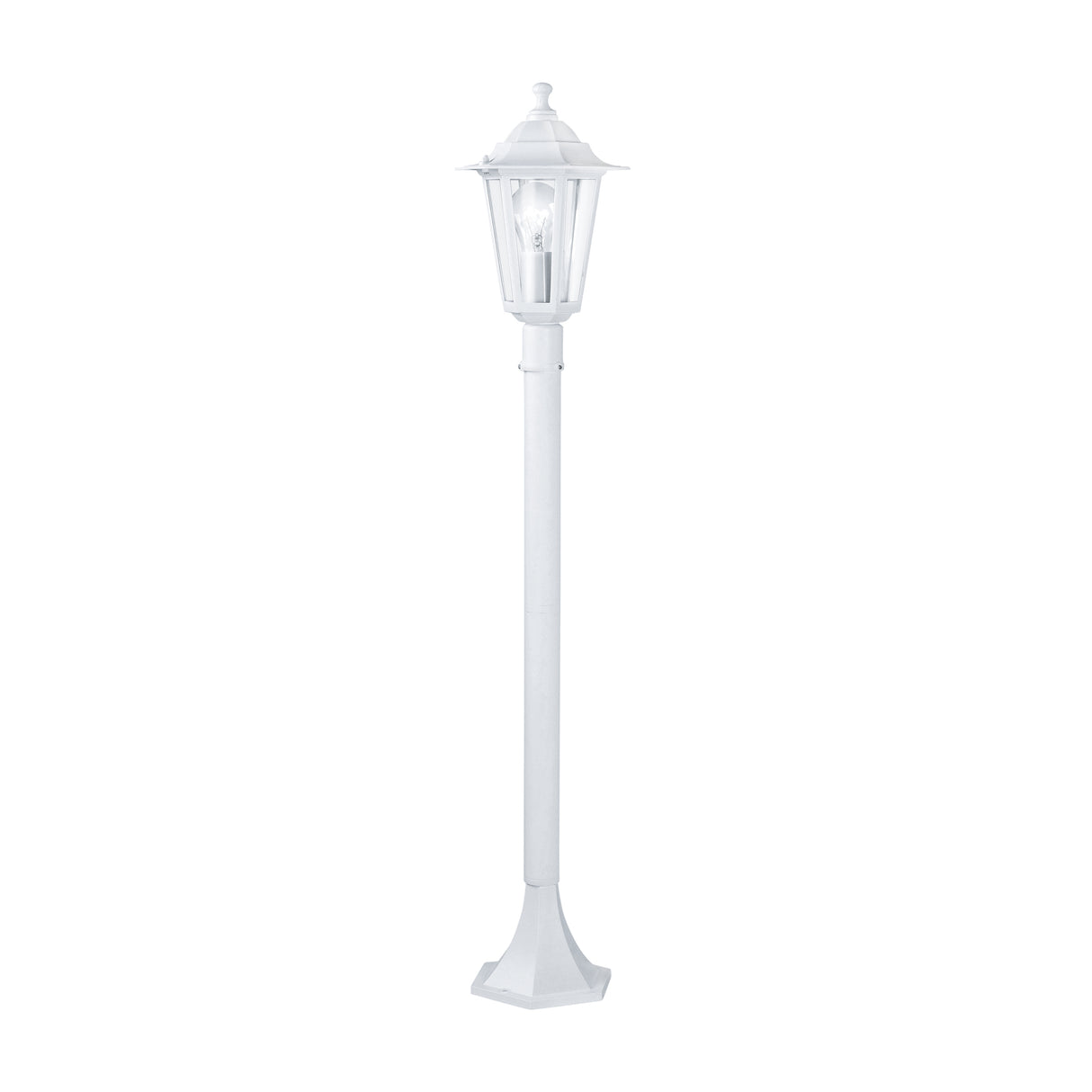 Eglo EU LATERNA?5 Outdoor Floor Light – Classic White Lantern Post, E27, IP44 Garden & Pathway Lighting