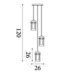 Searchlight Electric Duo I  3Lt Multi-Drop Pendant - Chrome Metal & Double Glass 2300-3