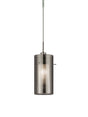 Duo II Pendant - Satin Silver & Smoked Glass