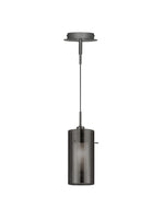 Searchlight Electric Duo II Pendant - Satin Silver & Smoked Glass 2301SM
