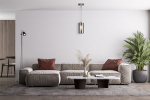 Searchlight Electric Duo II Pendant - Satin Silver & Smoked Glass 2301SM