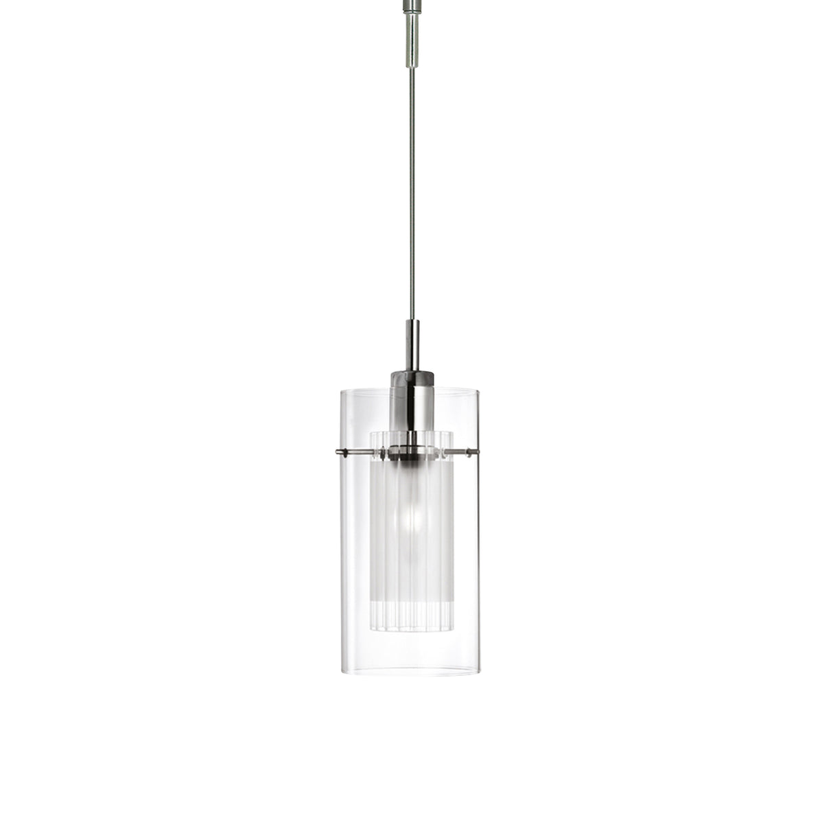 Duo I Pendant - Chrome & Double Glass
