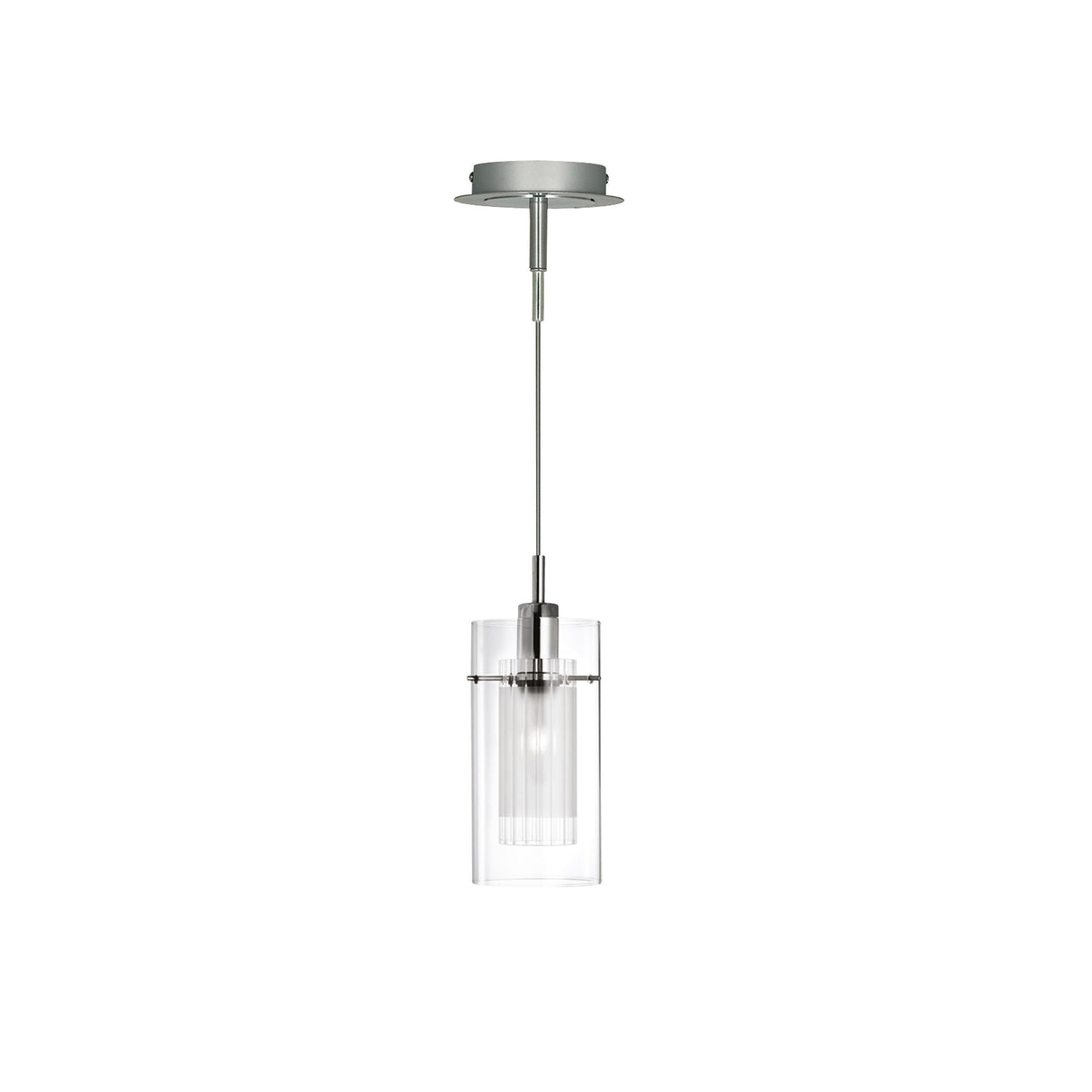 Searchlight Electric Duo I Pendant - Chrome & Double Glass 2301