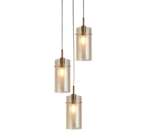 Duo III 3Lt Multi-Drop - Bronze Metal & Champagne Glass