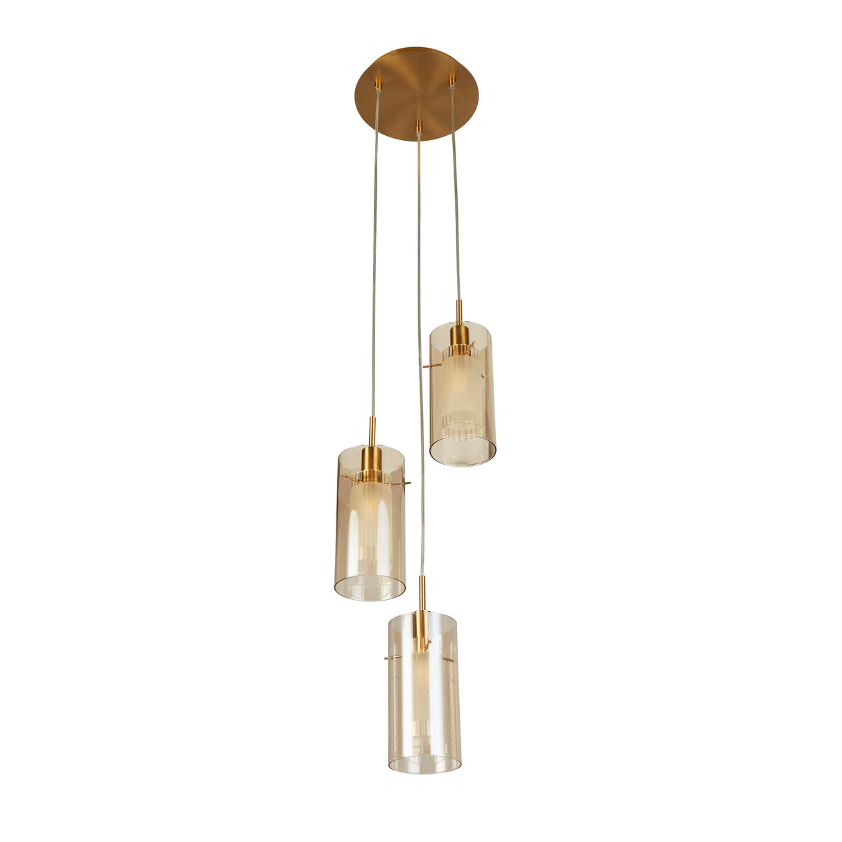 Searchlight Electric Duo III 3Lt Multi-Drop - Bronze Metal & Champagne Glass 2303-3CP