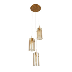 Searchlight Electric Duo III 3Lt Multi-Drop - Bronze Metal & Champagne Glass 2303-3CP