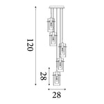 Searchlight Electric Duo I 5Lt Pendant - Satin Silver Metal & Smoked Glass 2305-5SM