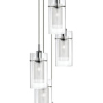 Searchlight Electric Duo I 5Lt Multi-Drop Pendant - Satin Silver Metal & Glass 2305-5