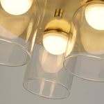 Searchlight Electric Highball LED 3Lt Flush , Satin Brass & Clear Glass IP44 23083-3SB