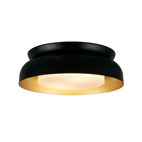 Kendal 2Lt Flush, Black & Gold Metal with Frosted Diffuser