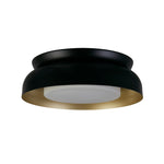 Searchlight Electric Kendal 2Lt Flush, Black & Gold Metal with Frosted Diffuser 23122BGO