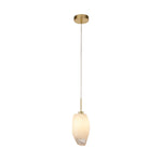 Rocky 1Lt Pendant, Satin Brass Metal  & Glass