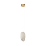 Searchlight Electric Rocky 1Lt Pendant, Satin Brass Metal  & Glass 23141-1SB