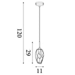 Searchlight Electric Rocky 1Lt Pendant, Satin Brass Metal  & Glass 23141-1SB