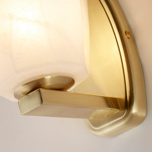 Searchlight Electric Rocky 1Lt Wall Light, Satin Brass Metal  & Glass 23142-1SB