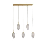 Searchlight Electric Rocky 5Lt Bar Pendant, Satin Brass Metal  & Glass 23145-5SB