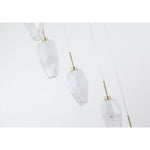 Searchlight Electric Rocky 8Lt Multi Drop Pendant, Satin Brass Metal  & Glass 23147-8SB