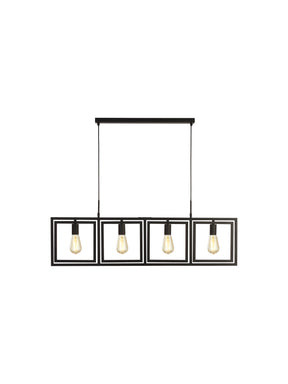 Plaza 4Lt Pendant - Matt Black Metal
