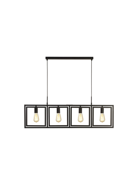 Plaza 4Lt Pendant - Matt Black Metal