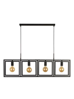 Searchlight Electric Plaza 4Lt Pendant - Matt Black Metal 23203-4BK