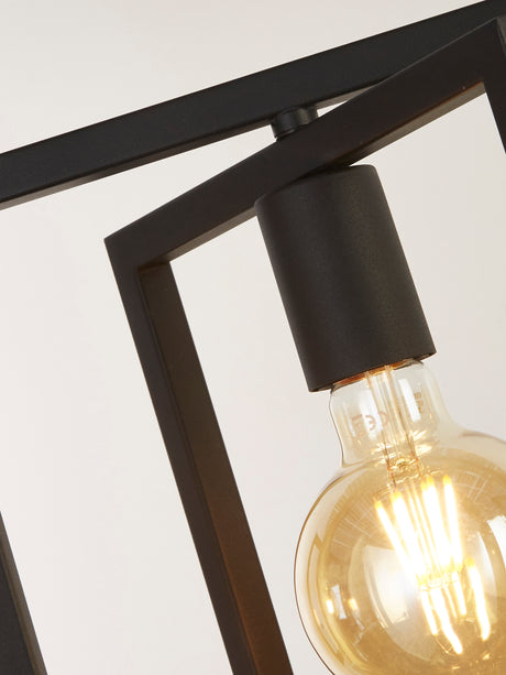 Searchlight Electric Plaza 4Lt Pendant - Matt Black Metal 23203-4BK