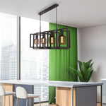 Searchlight Electric Plaza 4Lt Pendant - Matt Black Metal 23203-4BK