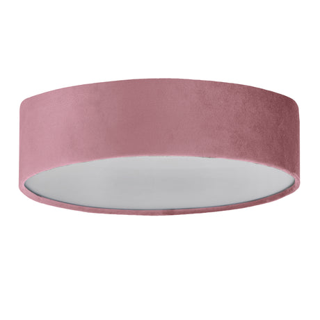 Searchlight Electric Drum 2Lt Flush - Pink Velvet 23298-2PI