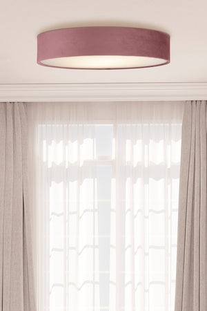 Searchlight Electric Drum 3Lt Flush - Pink Velvet 23298-3PI