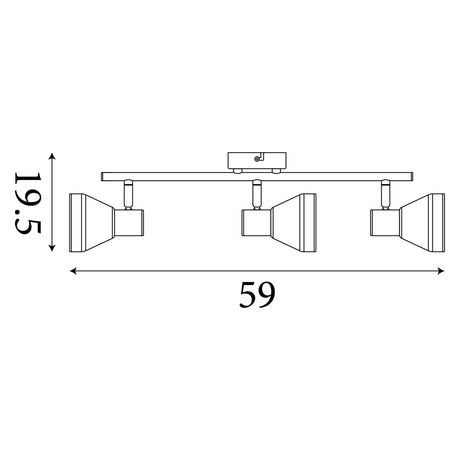 Searchlight Electric Westminster 3Lt Spot-Black, Satin Brass Metal & Smoked Glass 23801-3SM