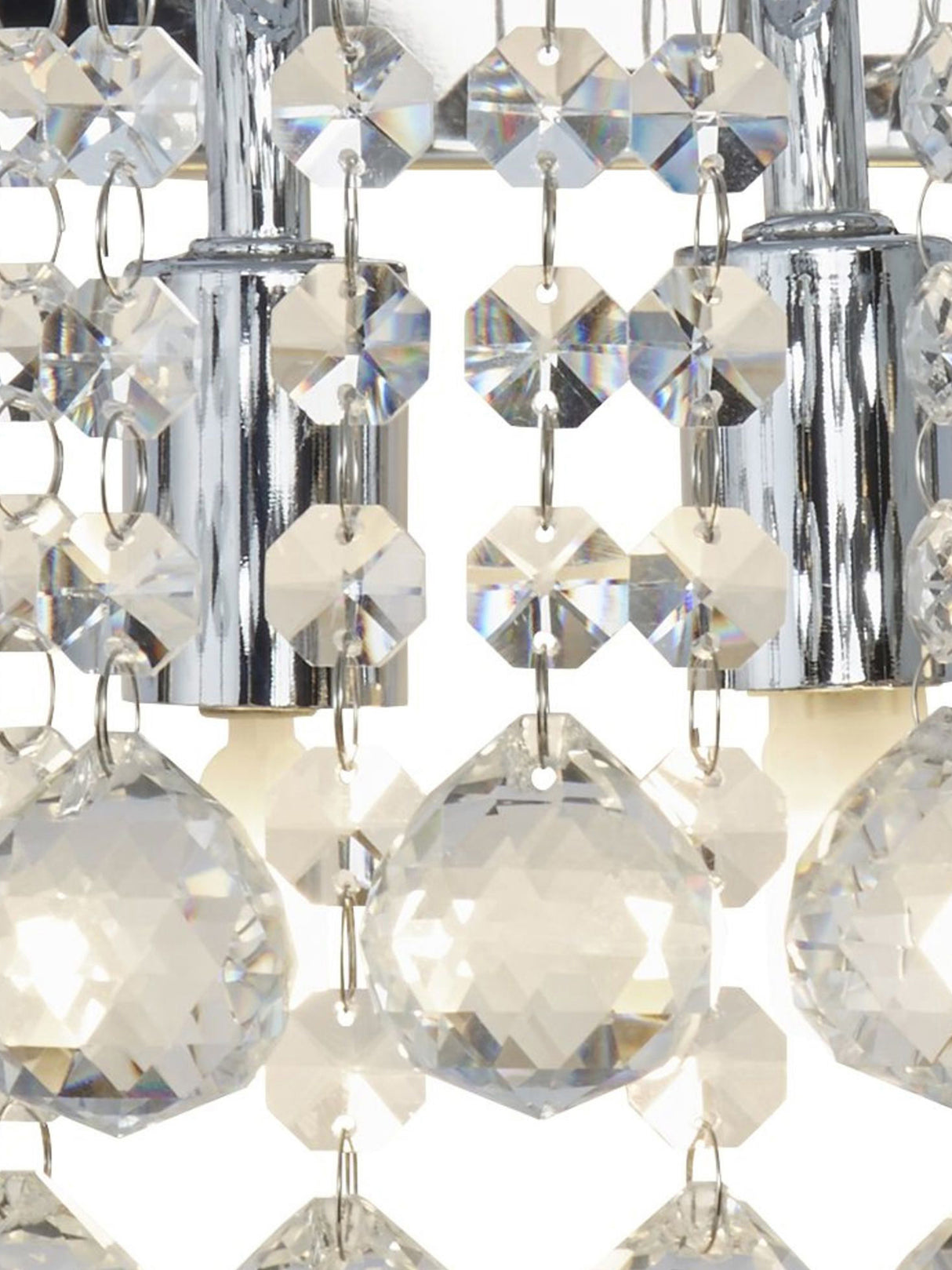 Searchlight Electric Hanna 2Lt Wall Light - Chrome Metal & Clear Crystal 2402-2CC