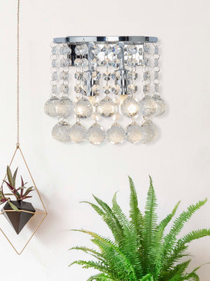 Searchlight Electric Hanna 2Lt Wall Light - Chrome Metal & Clear Crystal 2402-2CC
