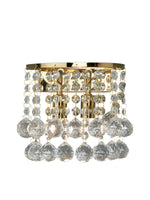Hanna 2Lt Wall Light - Gold Metal & Clear Crystal