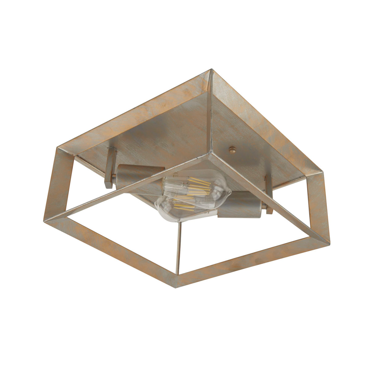 Searchlight Electric Heaton 2Lt Flush  - Brushed Gold/Silver Metal 2412-2SI