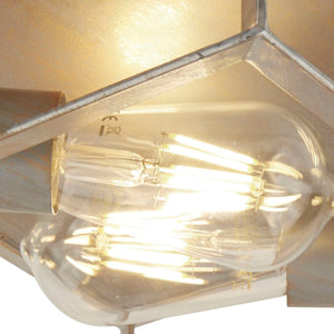 Searchlight Electric Heaton 2Lt Flush  - Brushed Gold/Silver Metal 2412-2SI