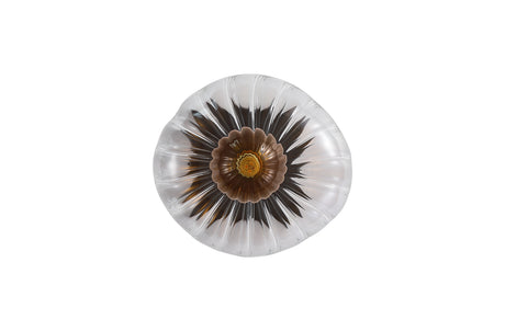 Searchlight Electric Sunbeam 1lt Wall Light, Clear and Amber Ribbed Glass 24122-1BK