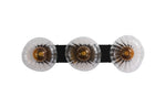 Searchlight Electric Sunbeam 3lt Wall Light, Clear and Amber Ribbed Glass 24122-3BK