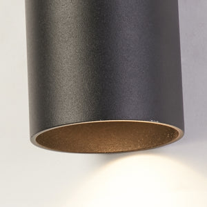 Searchlight Electric Cyls Cylinder Up&Down Wall Light, GU10, Black 24125BK