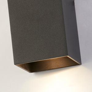 Searchlight Electric Don Square Up&Down Wall Light, GU10, Black 24126BK
