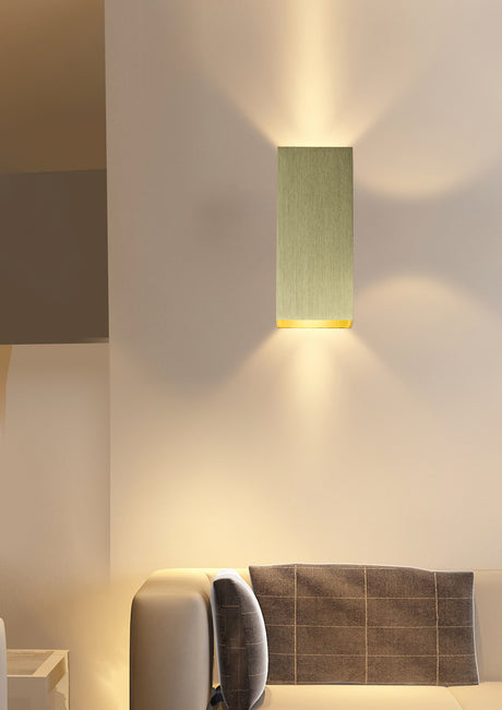 Searchlight Electric Don Square Up&Down Wall Light, GU10, Gold 24126GO