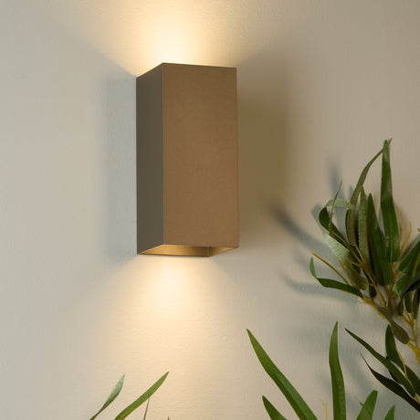 Searchlight Electric Don Square Up&Down Wall Light, GU10, Latte 24126LT