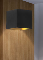 Searchlight Electric Newton Square Up&Down Wall Light, G9, Black/Gold 24127BG