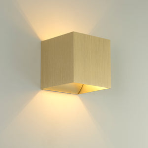 Searchlight Electric Newton Square Up&Down Wall Light, G9, Gold 24127GO