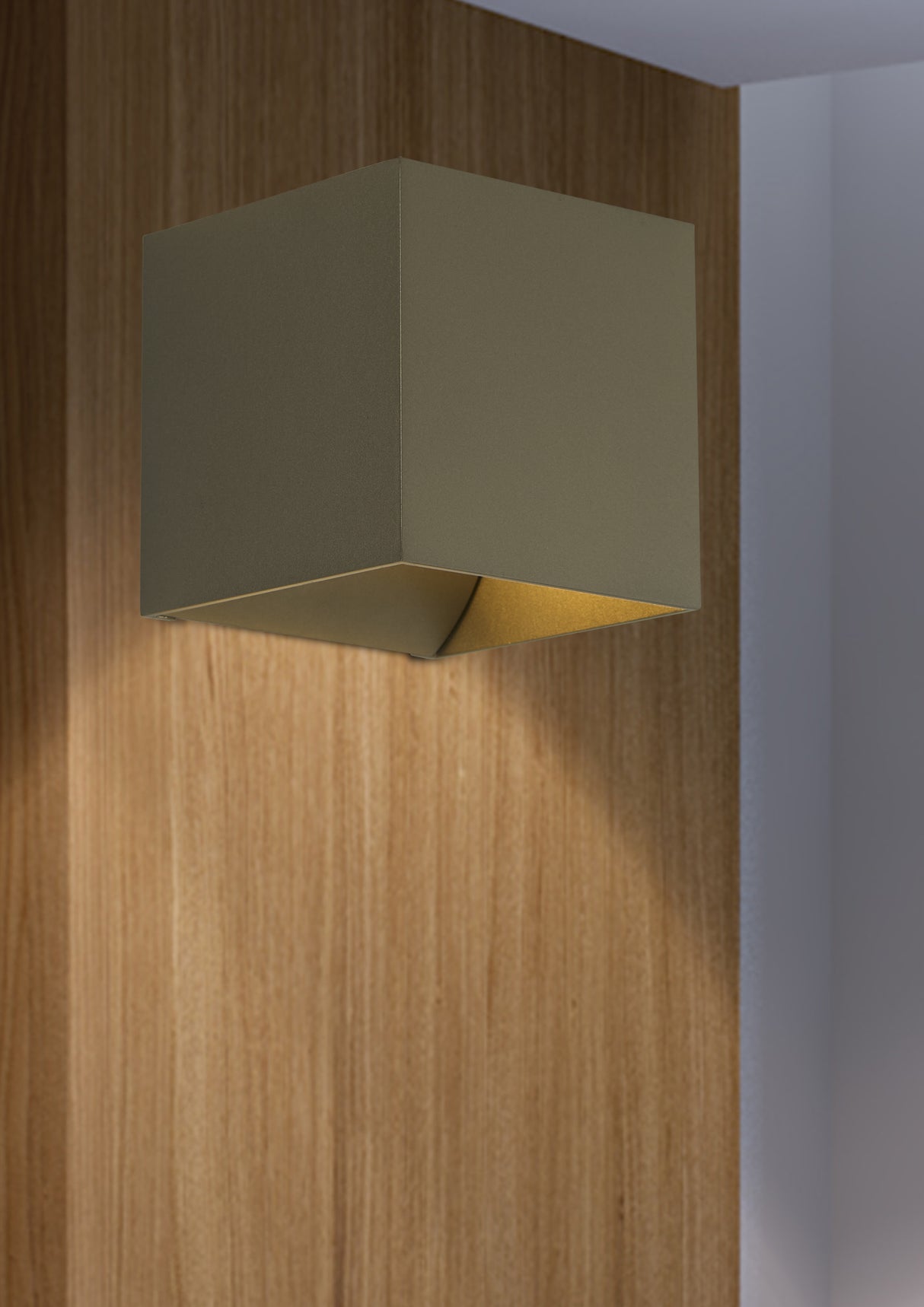 Searchlight Electric Newton Square Up&Down Wall Light, G9, Latte 24127LT